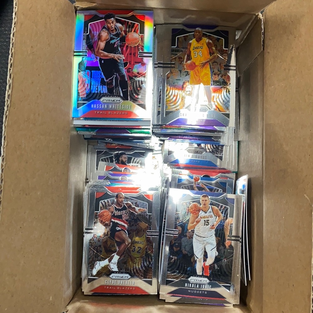 Box of Prizm NBA Basketball Trading Cards